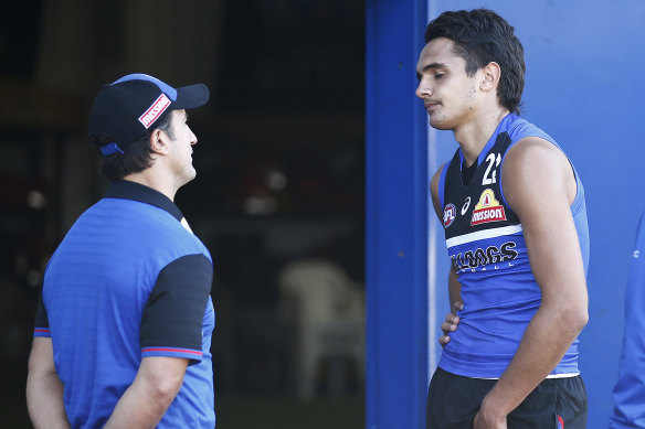 Luke Beveridge speaks with Jamarra Ugle-Hagan.