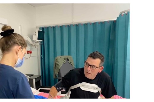 Premier Daniel Andrews, pictured in intensive care in March, is due to return to work later this month.