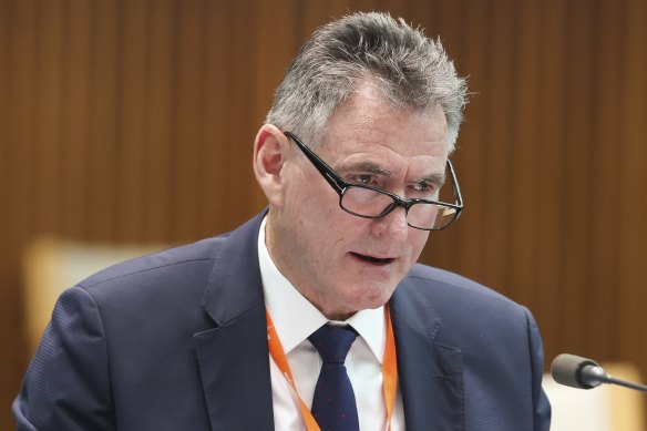 NAB chief executive Ross McEwan at a parliamentary committee hearing on Friday.
