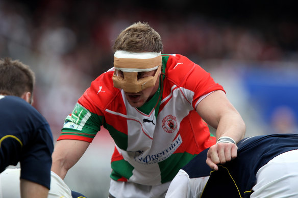 Imanol Harinordoquy’s famous face mask in a 2010 Heineken Cup semi-final.