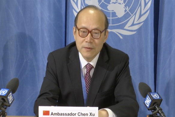 Çin'in Cenevre Büyükelçisi Chen Xu. 