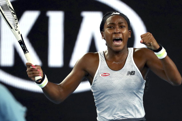 Teen star Coco Gauff again upstaged compatriot Venus Williams, winning their first-round match at Melbourne Park on Monday.