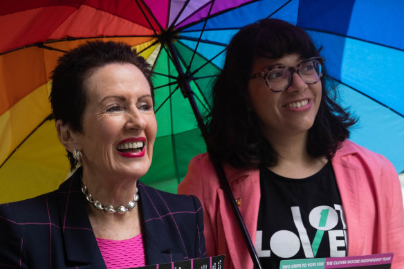 Sydney Lord Mayor Clover Moore with deputy Jess Scully.
