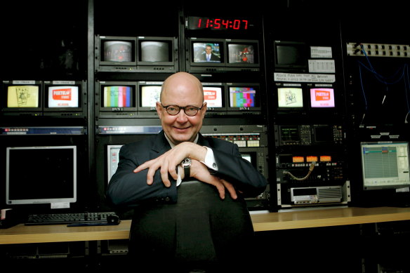 Kim Williams at Foxtel’s Melbourne studios when he was the broadcaster’s CEO.
