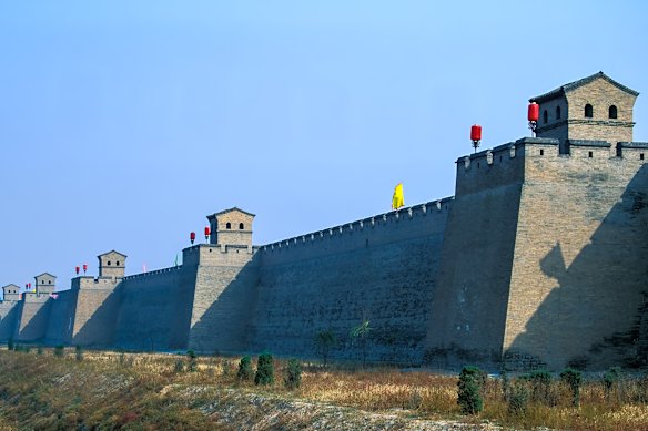 The vast Xizhou Dynasty walls surrounding the Chinese city of Pingyao, date back 2700 years.