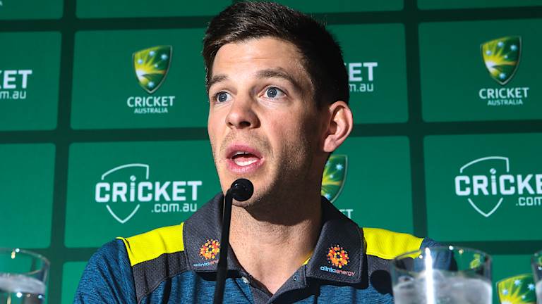 Thrown into the hot seat: Fill-in Test captain Tim Paine.