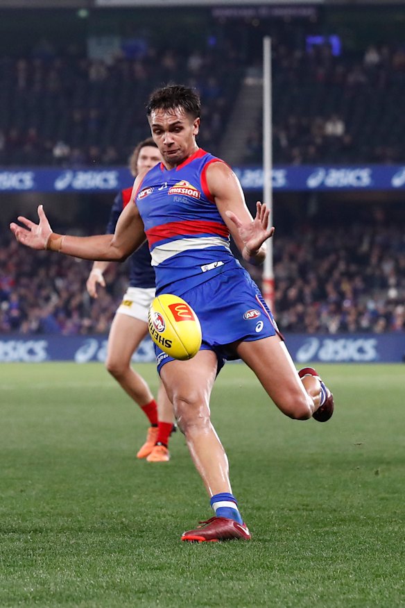 Jamarra Ugle-Hagan starred for the Bulldogs in their win over the Demons.