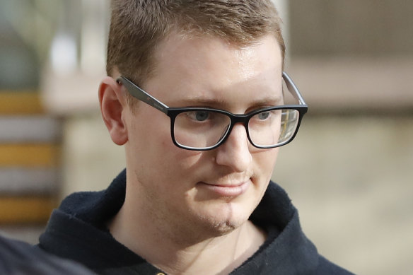 Christopher Guillan leaves the Sydney Police Centre after being released on bail over a tax fraud on May 18, 2017 