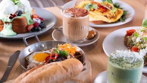 Dishes at Amara, where Aussie brunch culture meets Vietnamese cuisine.