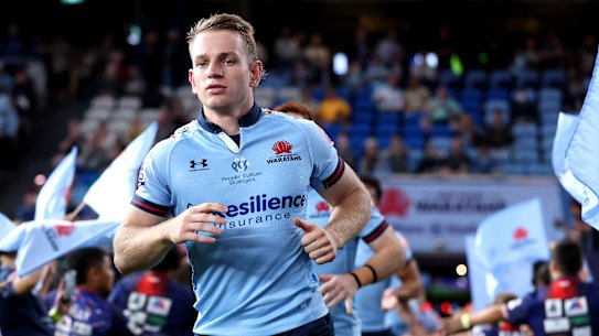 SYDNEY, AUSTRALIA – MAY 01: Waratahs' Max Jorgensen runs during the round 12 Super Rugby match between NSW Waratahs and Western Force at Allianz Stadium on May 01, 2026 in Sydney, Australia. (Photo: Cameron Spencer/Getty Images)