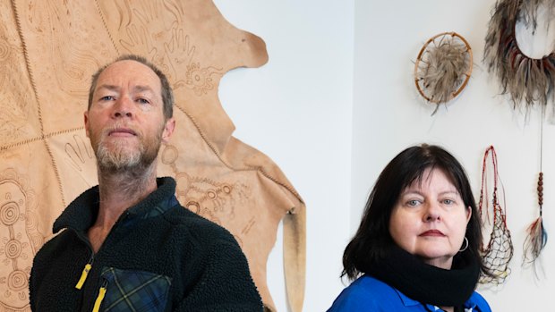 ustralian Design Centre Director Lisa Cahill and Cultural Advisor and artist, Jason Wing, in the gallery in Darlinghurst.