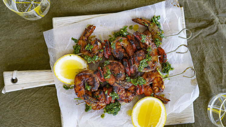 Prawn and chorizo skewers recipe