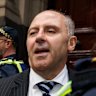 Tony Mokbel leaves court on Friday.