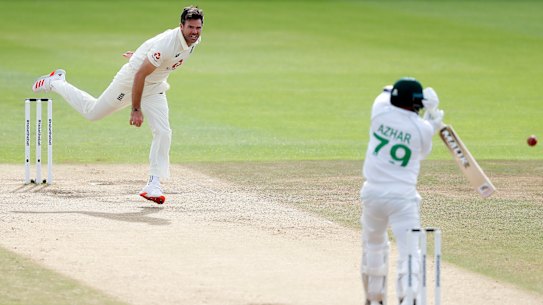 Azhar Ali edges one at the Rose Bowl to give James Anderson his 600th Test wicket, the first quick to achieve the mark.