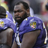 Oher during a game for the Baltimore Ravens in 2010.