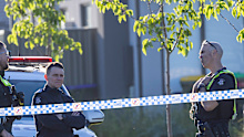 Police officers in Wollert on Friday after a man was shot dead on Thursday afternoon.