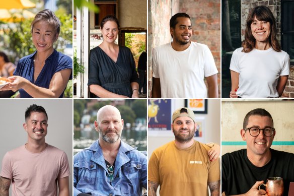 Symposium panellists (clockwise from top left): Palisa Anderson, Almay Jordaan, Leon Kennedy, Kate Reid, Charlie Carrington, Huss Rachid, Alessandro Pavoni and Patrick Ryan-Parker.