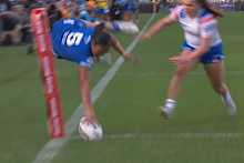 Freedom Crichton Ropati scored this stunning try to open the scoring for Samoa.