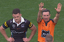 Nathan Cleary is sin binned.