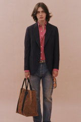 Haulier designer Jeremy Hershan is combining the formality of a blue blazer with the comfort of denim. 