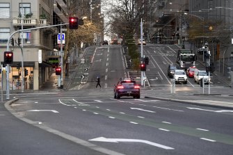 Quiet streets during Melbourne’s latest lockdown.