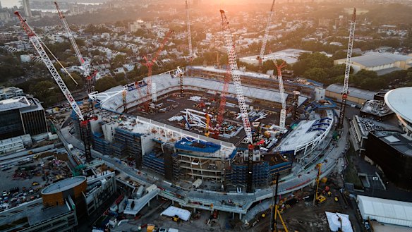 The new Sydney Football Stadium under construction back in May.