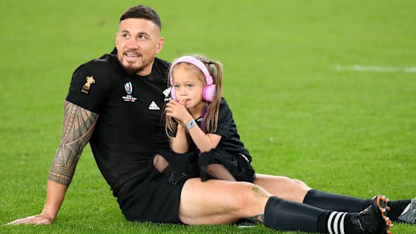Sonny Bill Williams had daughter Imaan by his side after he farewelled international rugby on Friday night.
