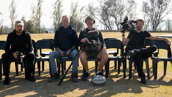 A documentary crew at Wallabies training in South Africa. 