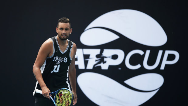 Kyrgios will be the first Australian onto Ken Rosewall Arena on Thursday.