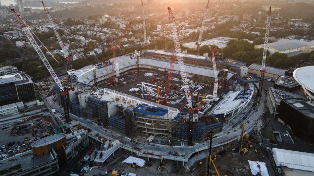 The new Sydney Football Stadium under construction back in May.