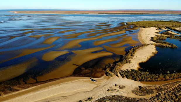 Sand flats in the Gulf's Bay of Rest. 