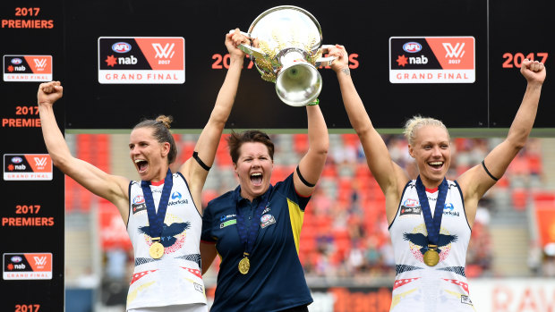 Bec Goddard coached the Adelaide Crows, who had nine Darwin-based players, to the first AFLW premiership in 2017.