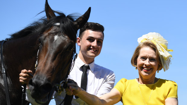 Star on the rise: Gai Waterhouse with Invincible Star after she won the Thoroughbred Club Stakes at Caulfield last spring.