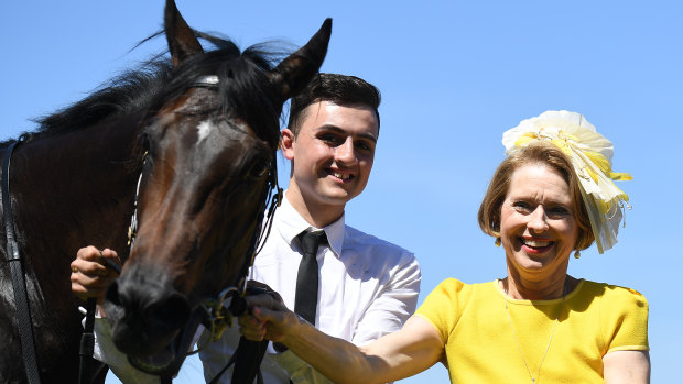 Star on the rise: Gai Waterhouse with Invincible Star after she won the Thoroughbred Club Stakes at Caulfield last spring