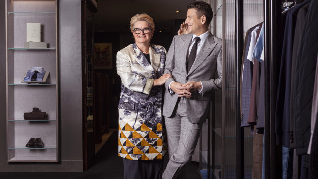 Harrolds joint managing directors Mary Poulakis and son Ross Poulakis in their Melbourne store.