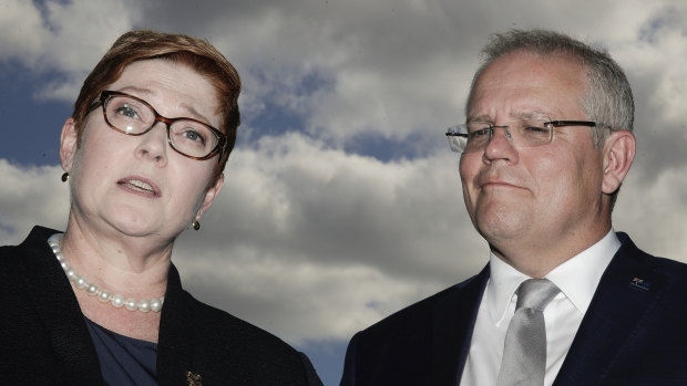 Foreign Affairs Minister Marise Payne and Prime Minister Scott Morrison address the media while attending the UN General Assembly meeting in New York.