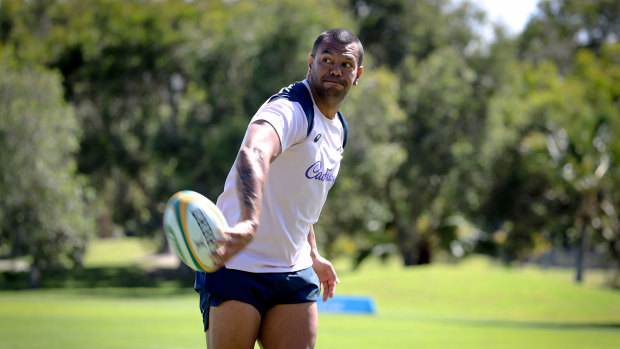 Kurtley Beale at Wallabies training