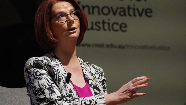 Former prime minister Julia Gillard speaking earlier this year.