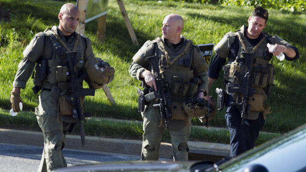 Maryland police officers at the scene.