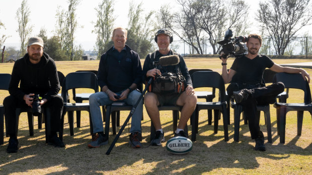 A documentary crew at Wallabies training in South Africa. 