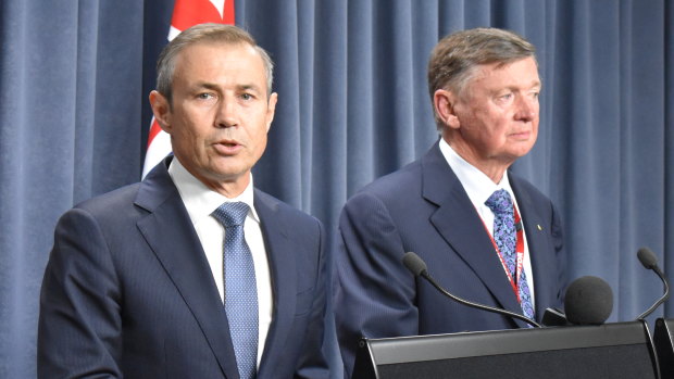 Health Minister Roger Cook with chairman of the expert panel which was tasked with drafting new euthanasia and assisted suicide laws.