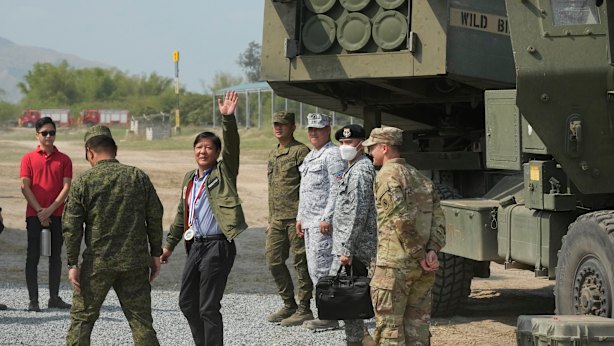 Philippine President Ferdinand Marcos jnr was on hand to witness US-Philippine military drills in Zambales in April.
