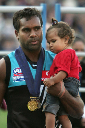 Football family: Kozzi’s uncle Byron won the Norm Smith Medal in 2004.