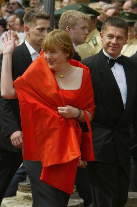 Rare sighting: Angela Merkel with husband Joachim Sauer in 2004.