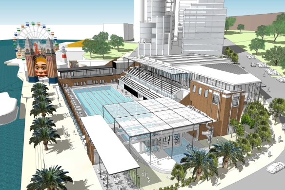 An artist’s impression of the revamped pool complex at Milsons Point.