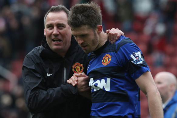 Michael Carrick and Rene Meulensteen during their time together at Manchester United.