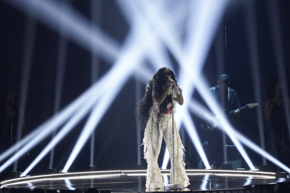 H.E.R. performs at the BET Awards in Los Angeles in June.