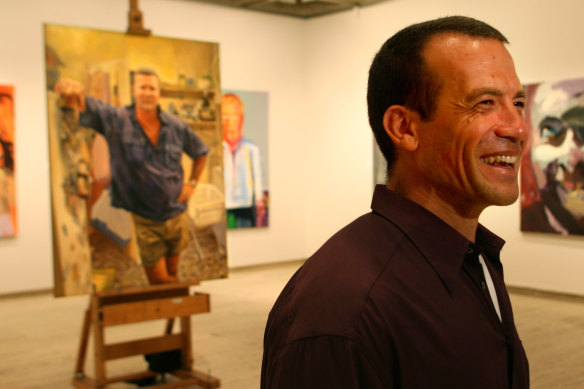Michael Mucci with his award-winning portrait of Scott Cam in 2006.