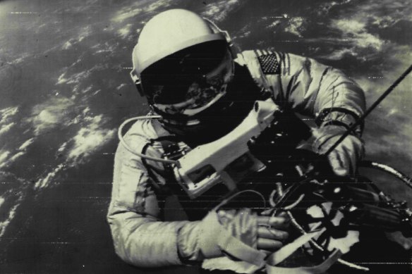 Gemini IV astronaut Edward White during his space walk.