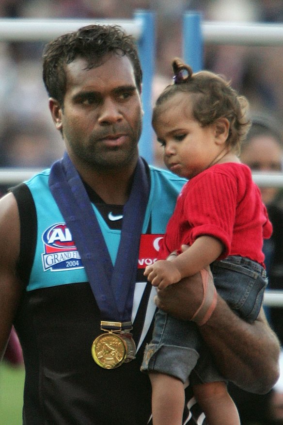 Football family: Kozzi’s uncle Byron won the Norm Smith Medal in 2004.
